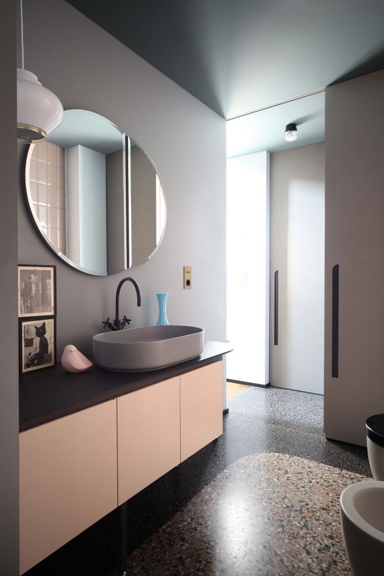 bathroom with terrazzo floors