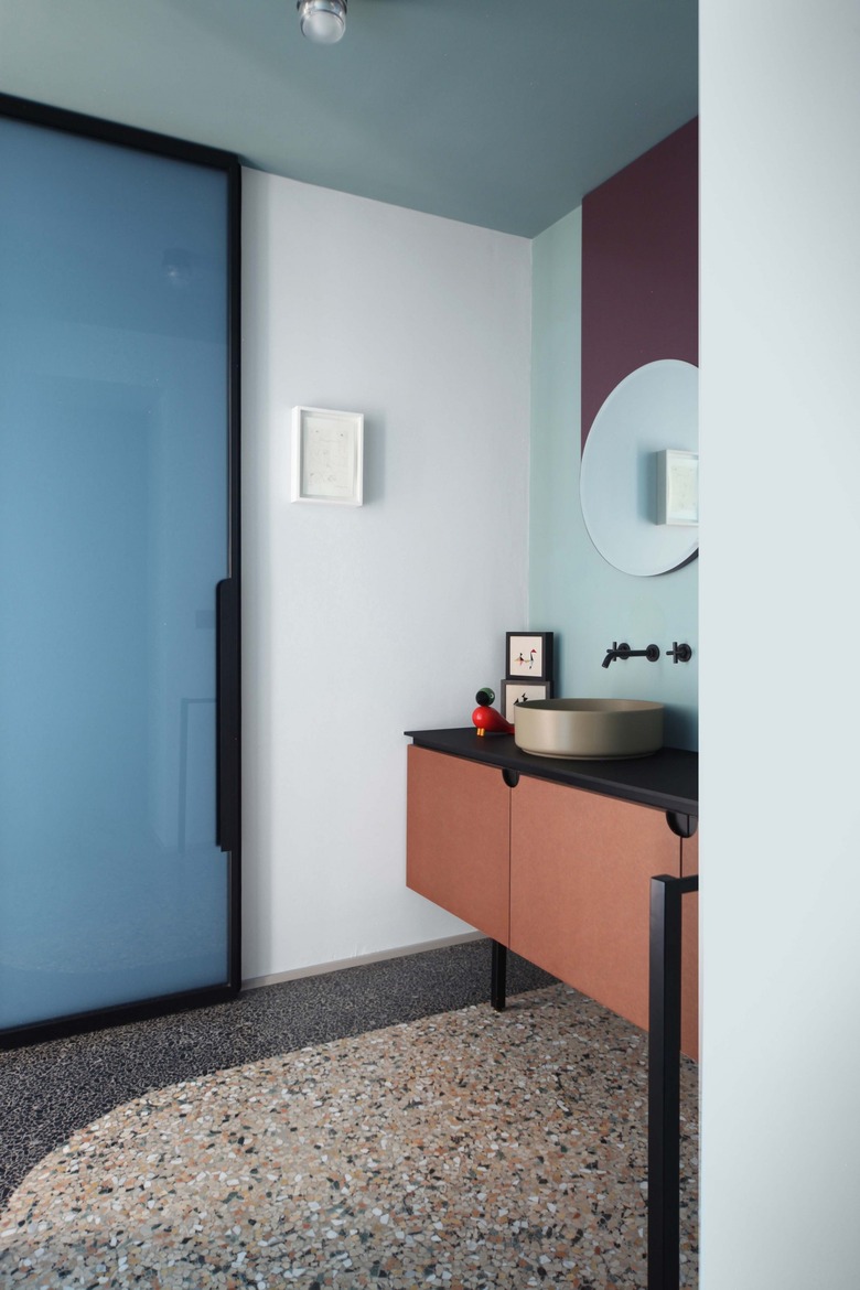bathroom with terrazzo floors