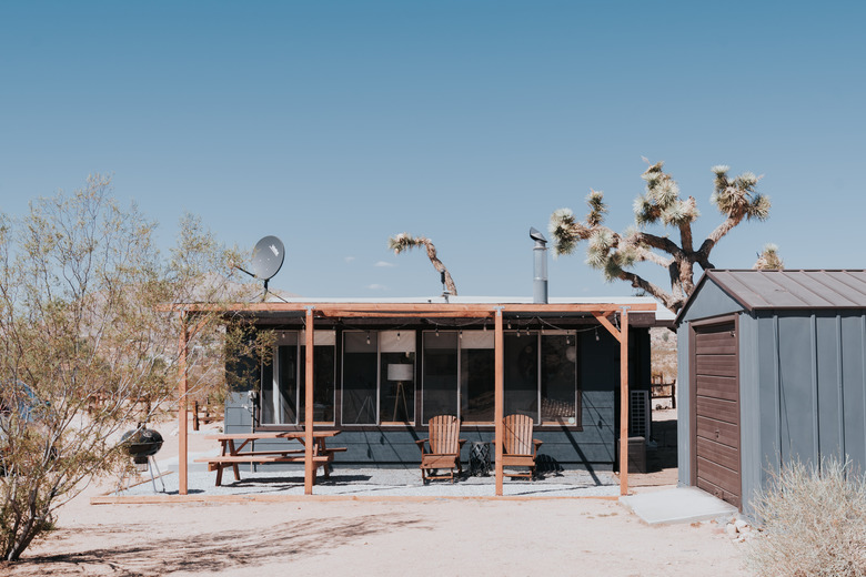 cabin back porch in desert
