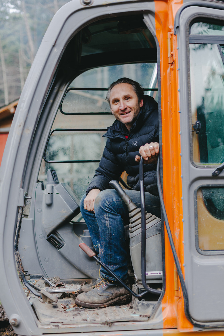 Keefer works on a renovation.