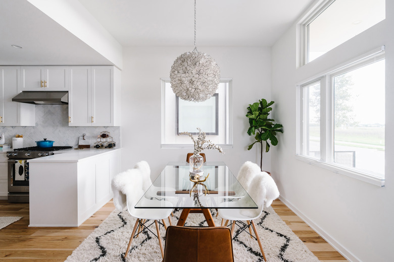 white dining room