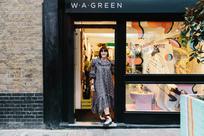 Zoe Anderson outside her Shoreditch-based homeware store