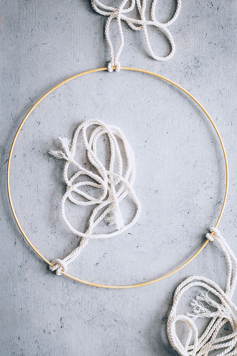 Macrame cord on Herb Drying Rack