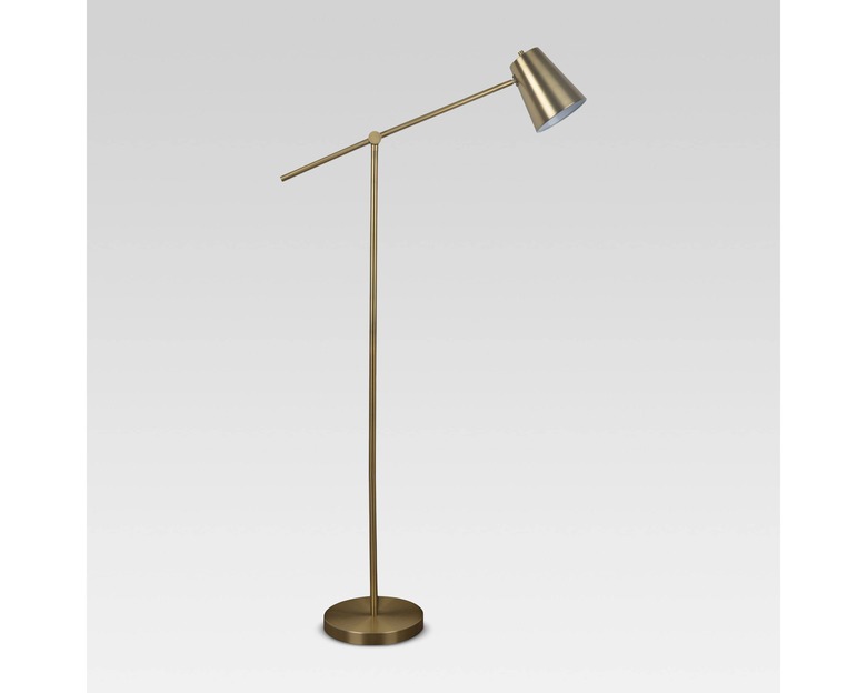 Brass lever floor lamp