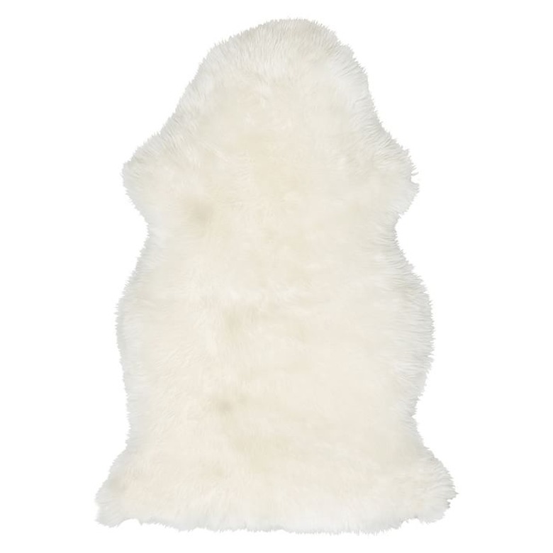 White shearling rug