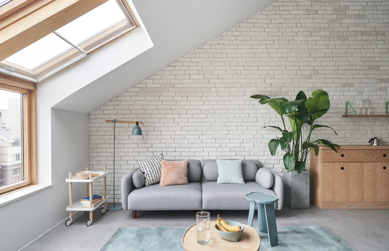 painted brick in living room