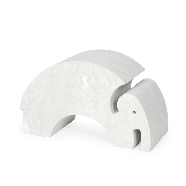 Light gray marble abstract elephant decor