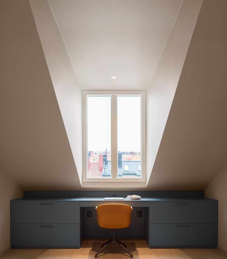 Office with built-in desk