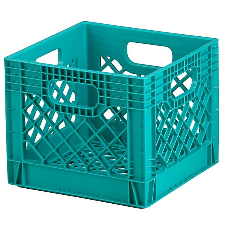 Crate and Barrel Aqua Milk Crate