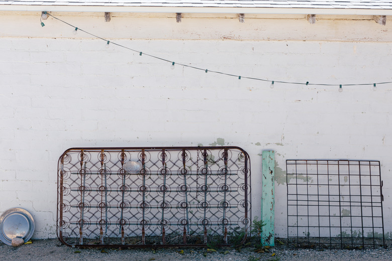 Vintage mattress springs as decor