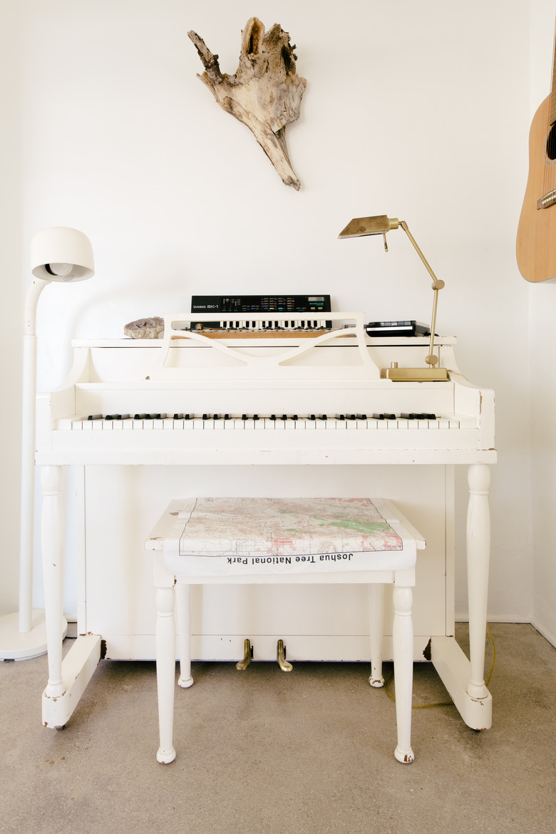 A vintage upright piano