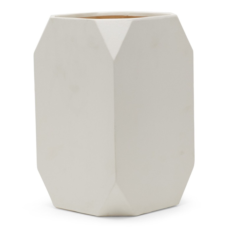 MoDRN Square White Ceramic Planter
