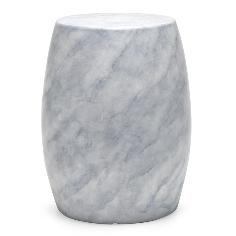 MoDRN Glam Round Faux Marble Outdoor Garden Stool