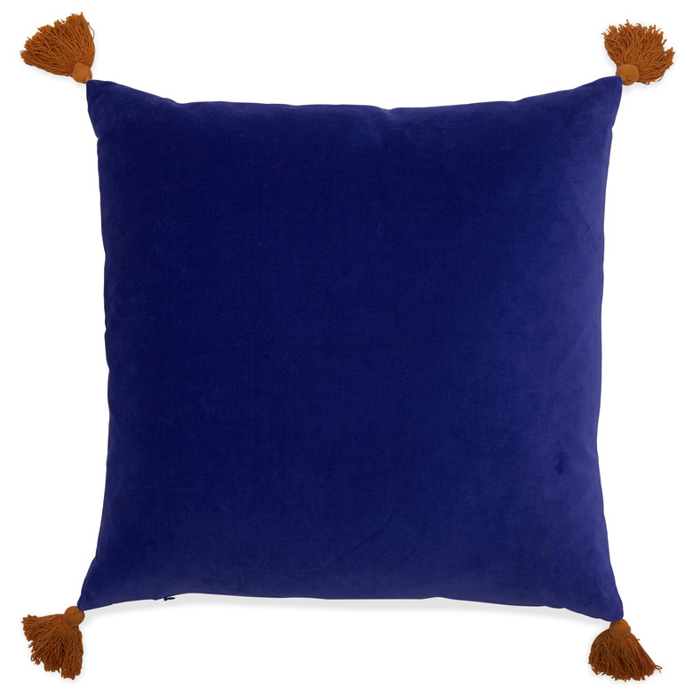 Velvet Decorative Throw Pillow with Tassels