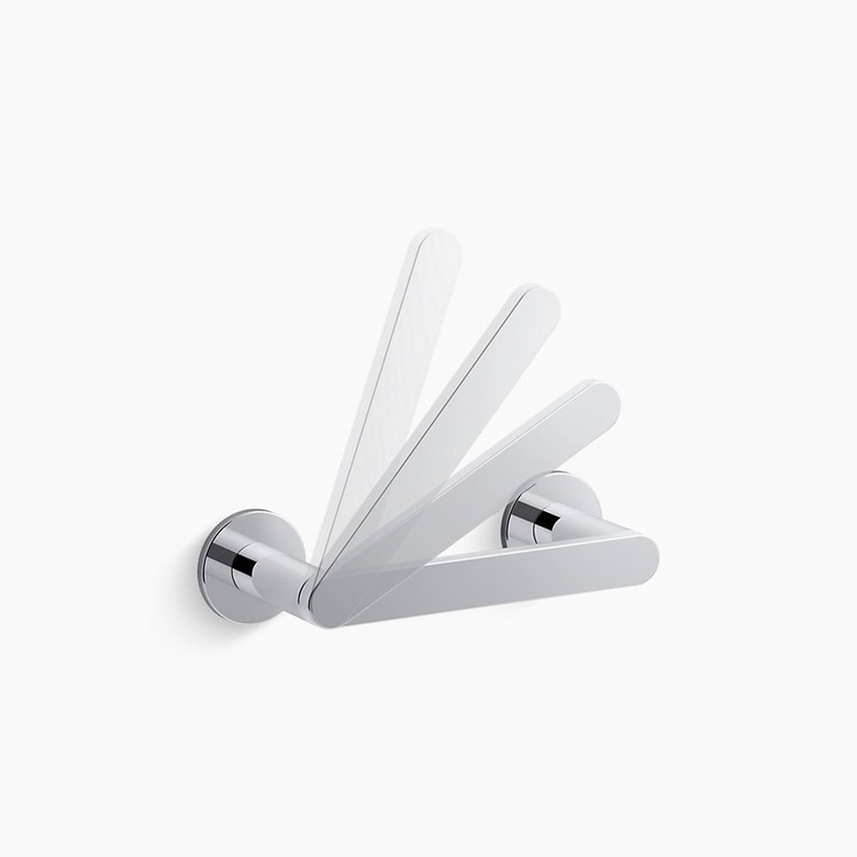 pivoting toilet paper holder