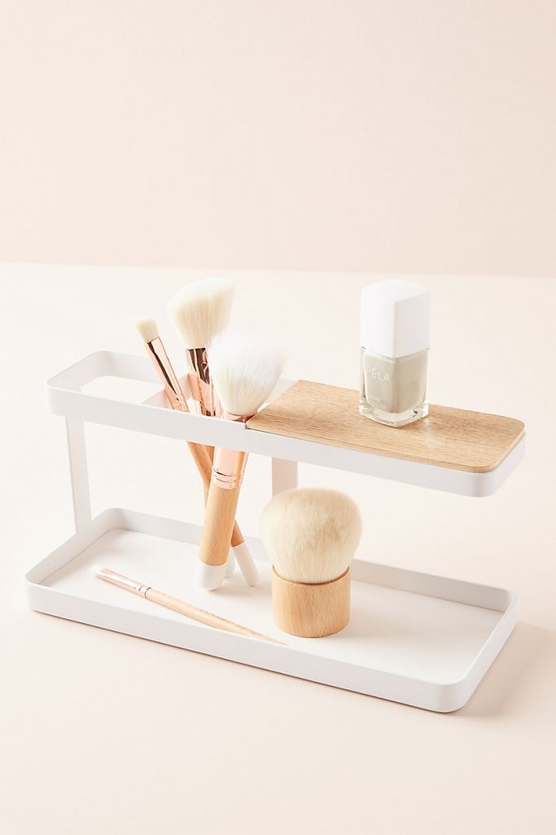 white floating vanity cosmetics storage Toiletry Organizer