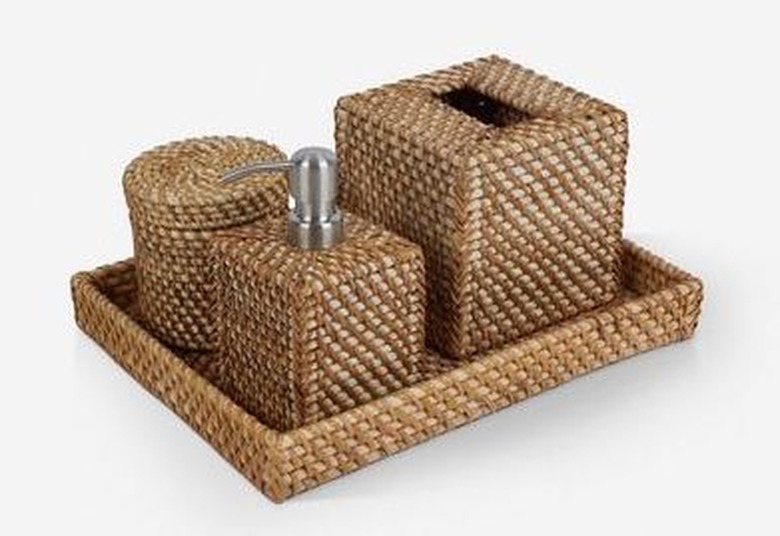 rattan toiletry organizer