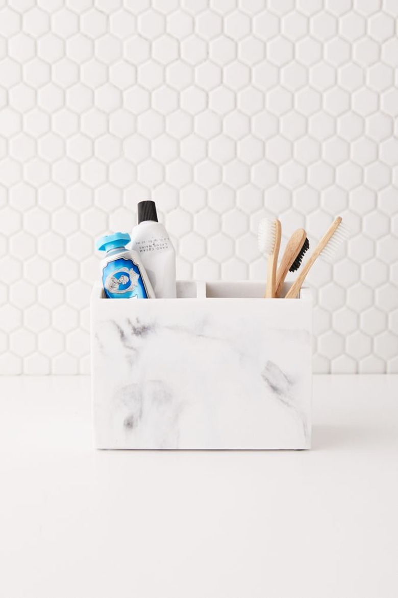 small marble toiletry organizer
