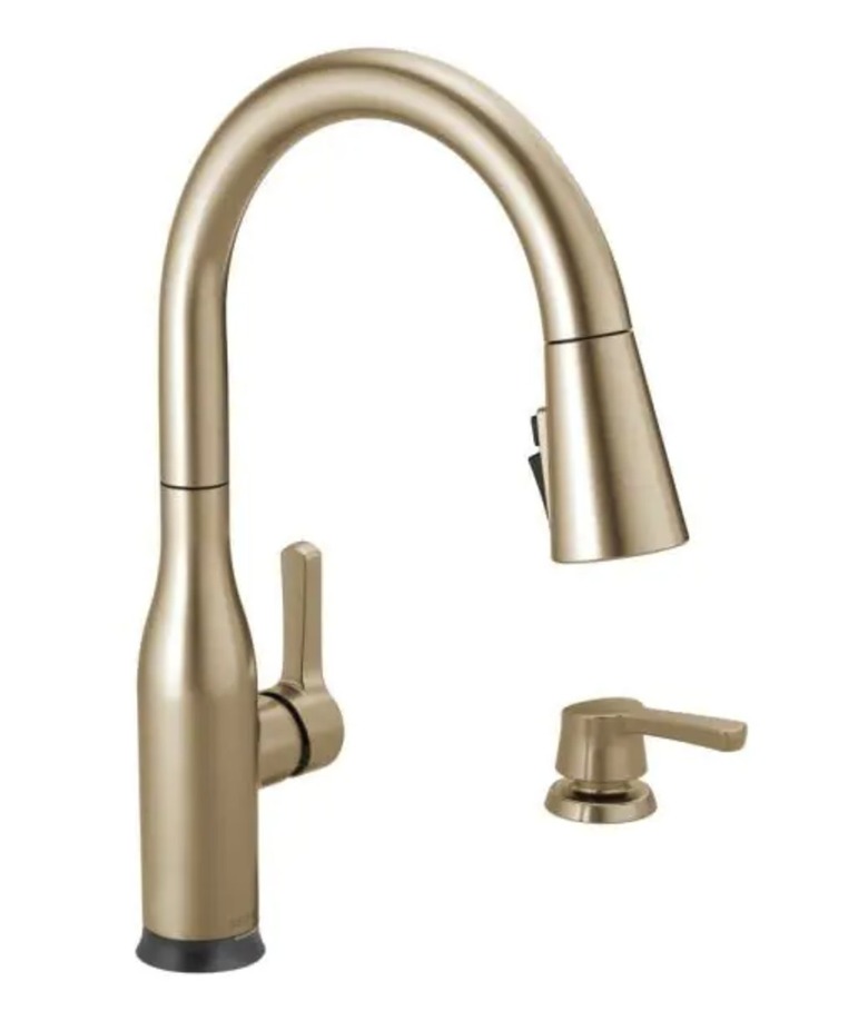 Marca Pull-Down Sprayer Kitchen Faucet with ShieldSpray in Champagne Bronz