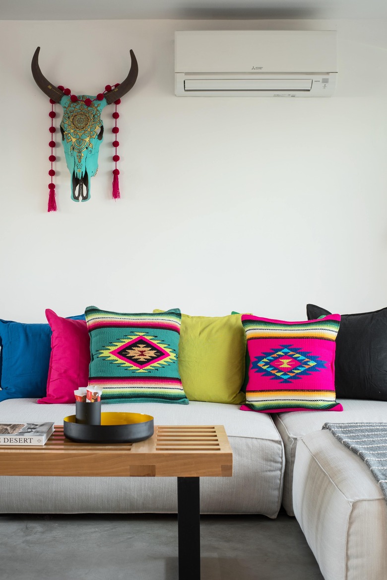 Color textiles pillows