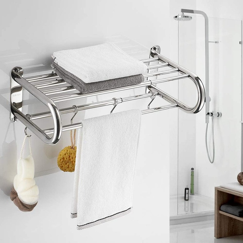 Bessy Stainless Steel Adjustable Towel Racks With Shelf