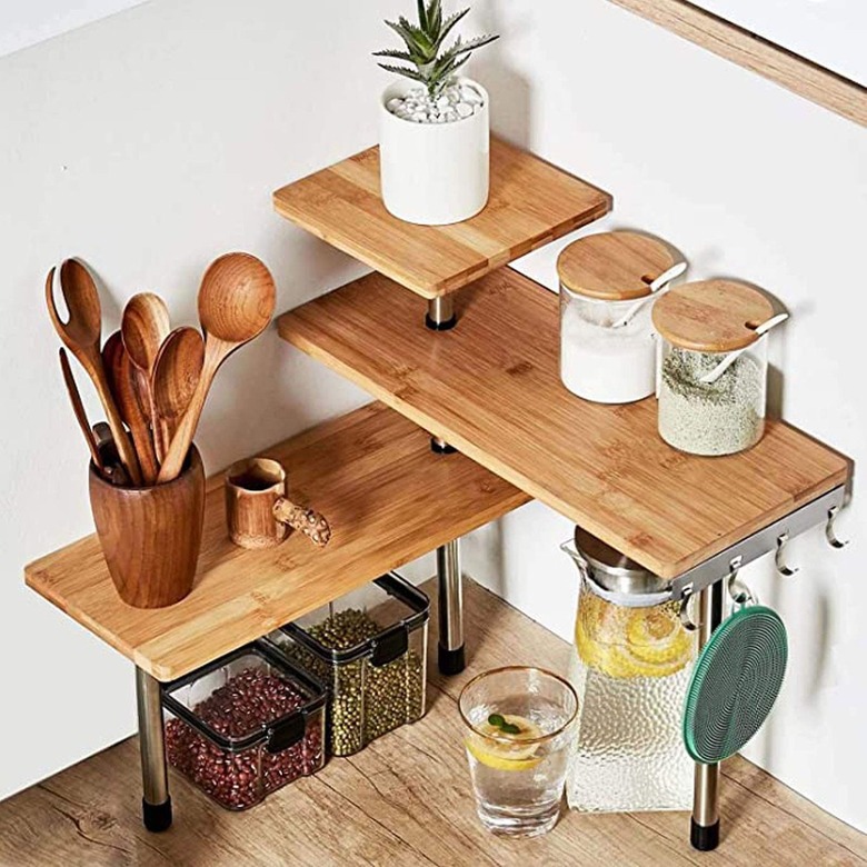 wooden corner shelves
