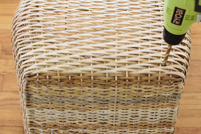 Drilling hole into basket