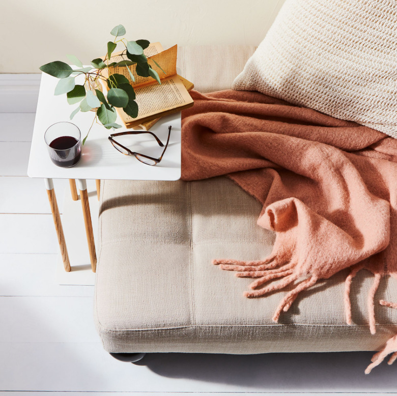Steel and Wood Slide Under Sofa Table