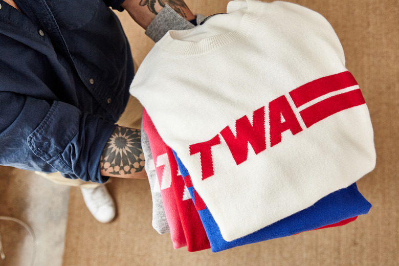 Sweaters on sale at the TWA Hotel gift shop.