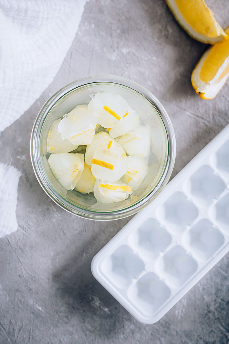 Frozen vinegar garbage disposal refreshers