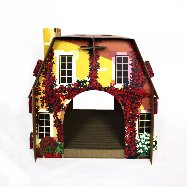 American Cat Club Mediterranean Villa Cat House with Scratchboard