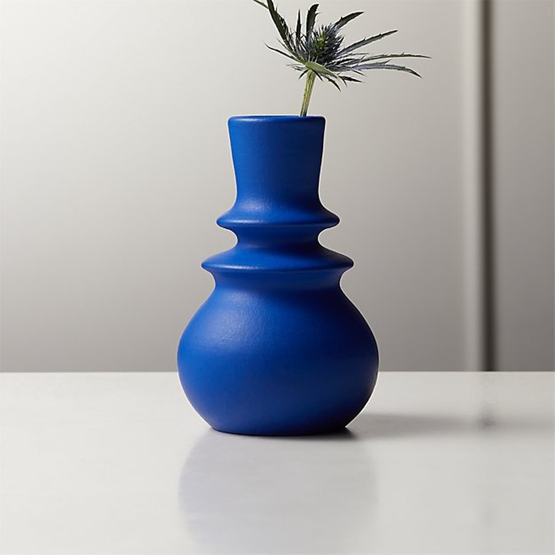 blue ceramic vase