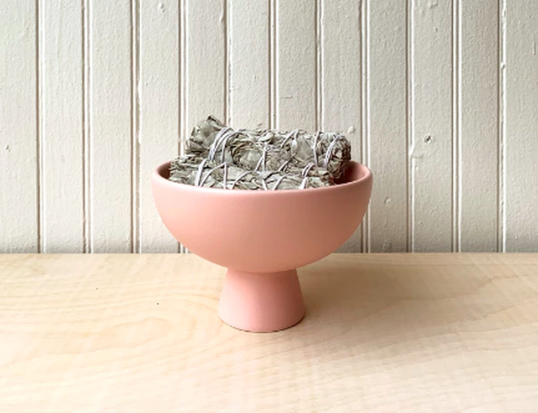pink ceramic bowl