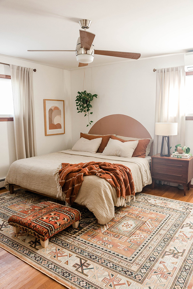 You're ready to enjoy you handmade vintage rug ottoman.