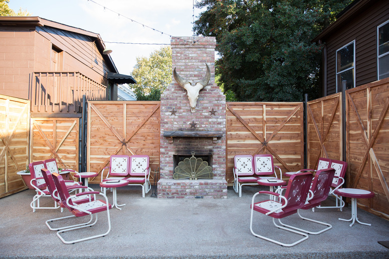 Outdoor patio seating area.