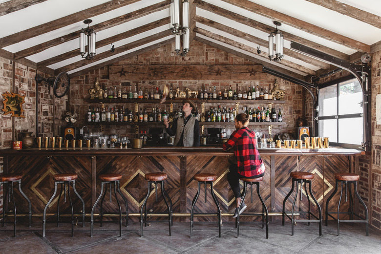 Shot of bar with people.