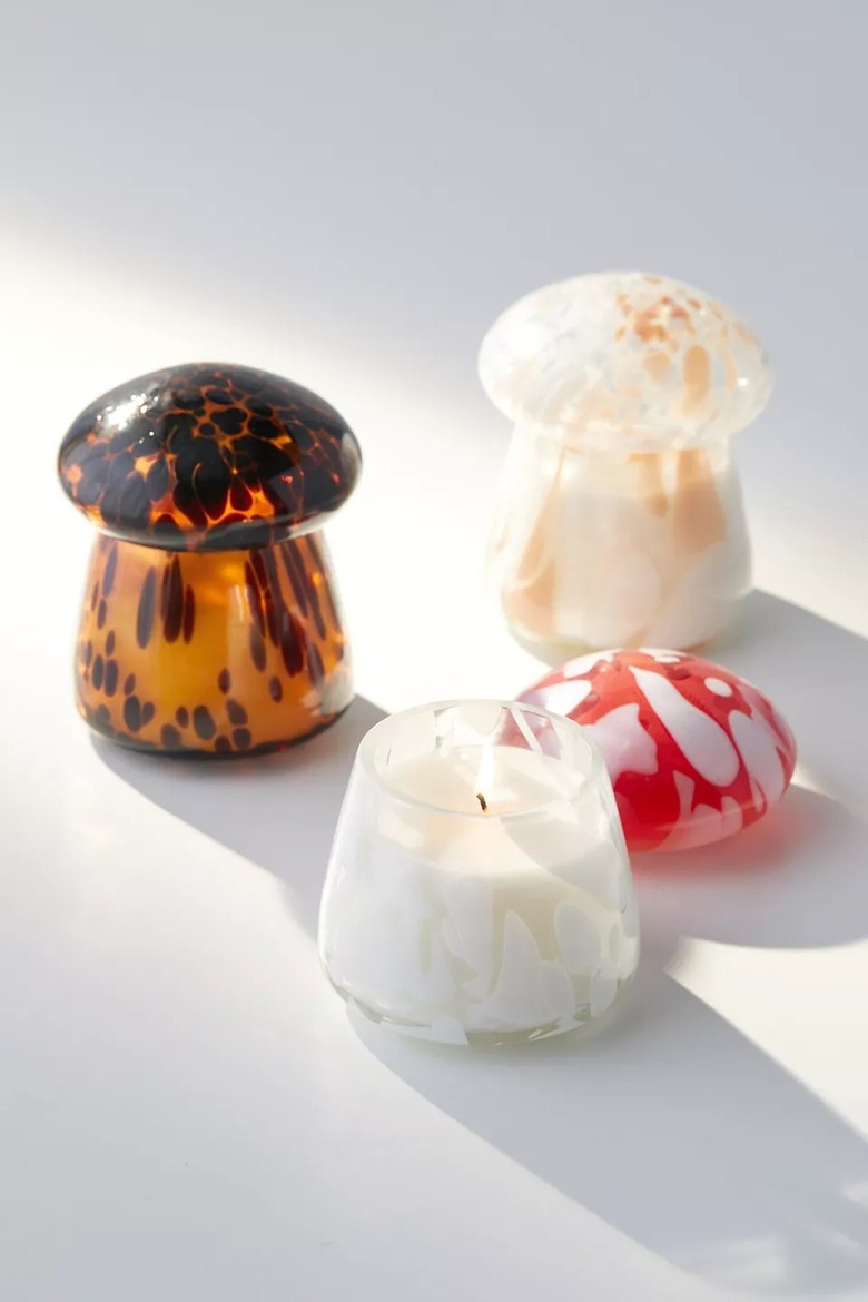 Mushroom Glass Candle