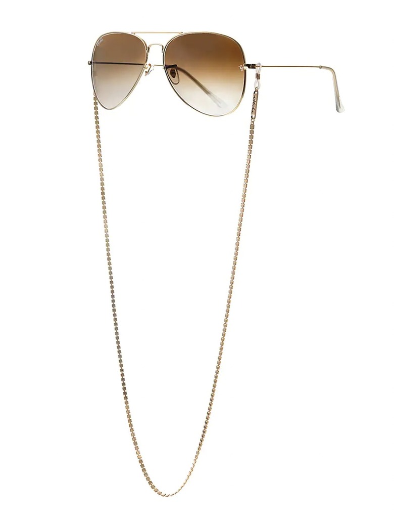 stylish 18-karat gold-plated eyeglass chain
