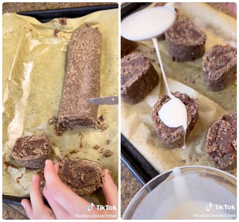 screenshots of raw vegan cinnamon rolls