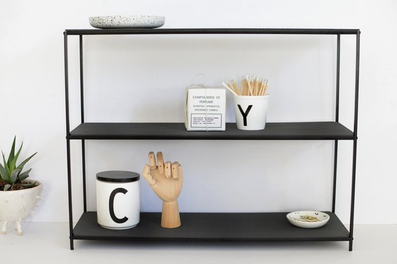IKEA tray stand console table in black.