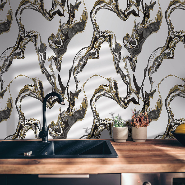 large format marble wallpaper backsplash