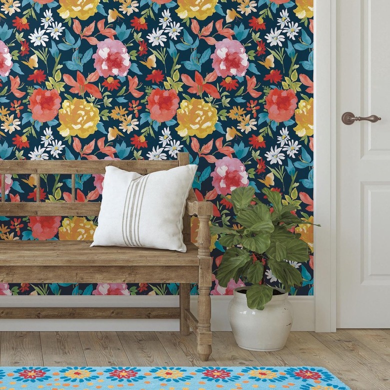 colorful floral print wallpaper