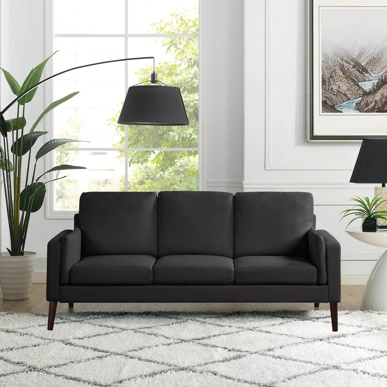 gray sofa in living room