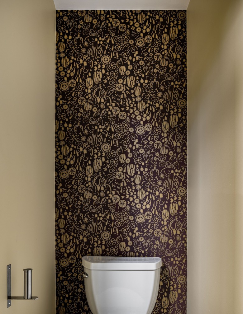 wallpaper before powder room refresh