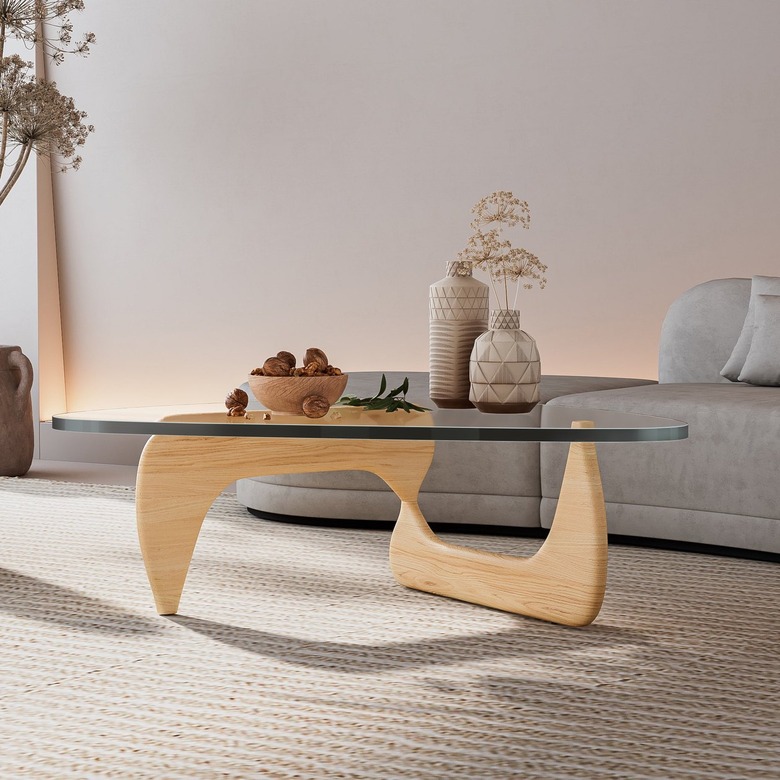 triangle glass coffee table