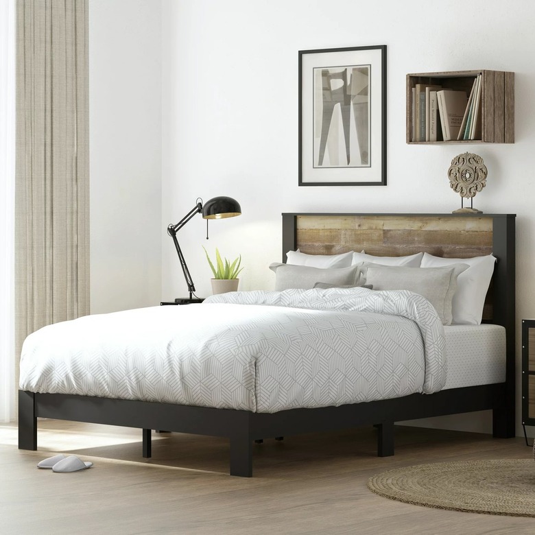 wooden platform bed frame