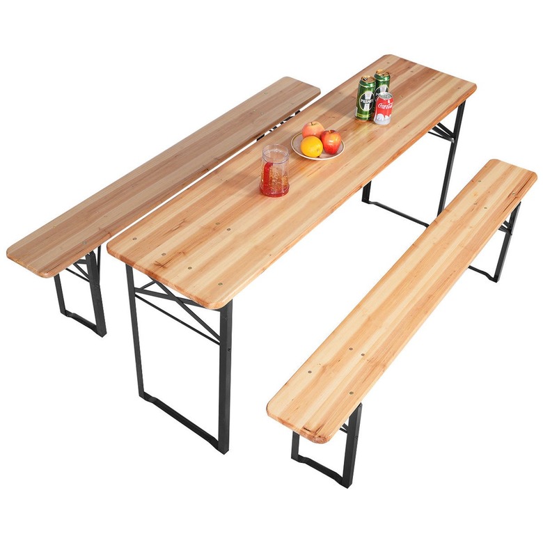 Wooden picnic table