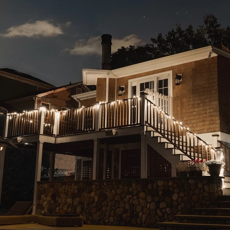 illuminated railing outside