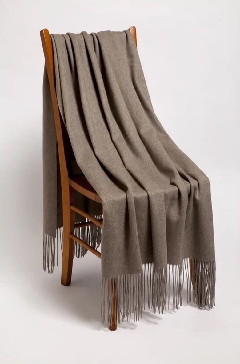 beige cashmere blanket