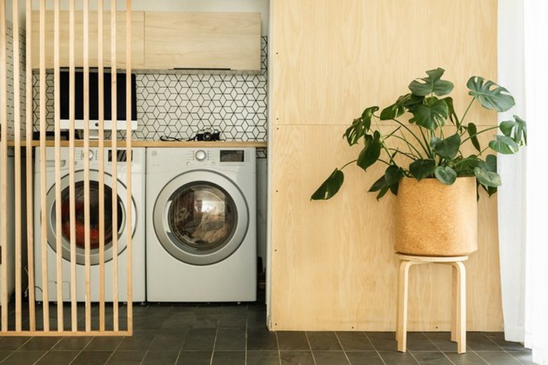 Washer and dryer in modern home